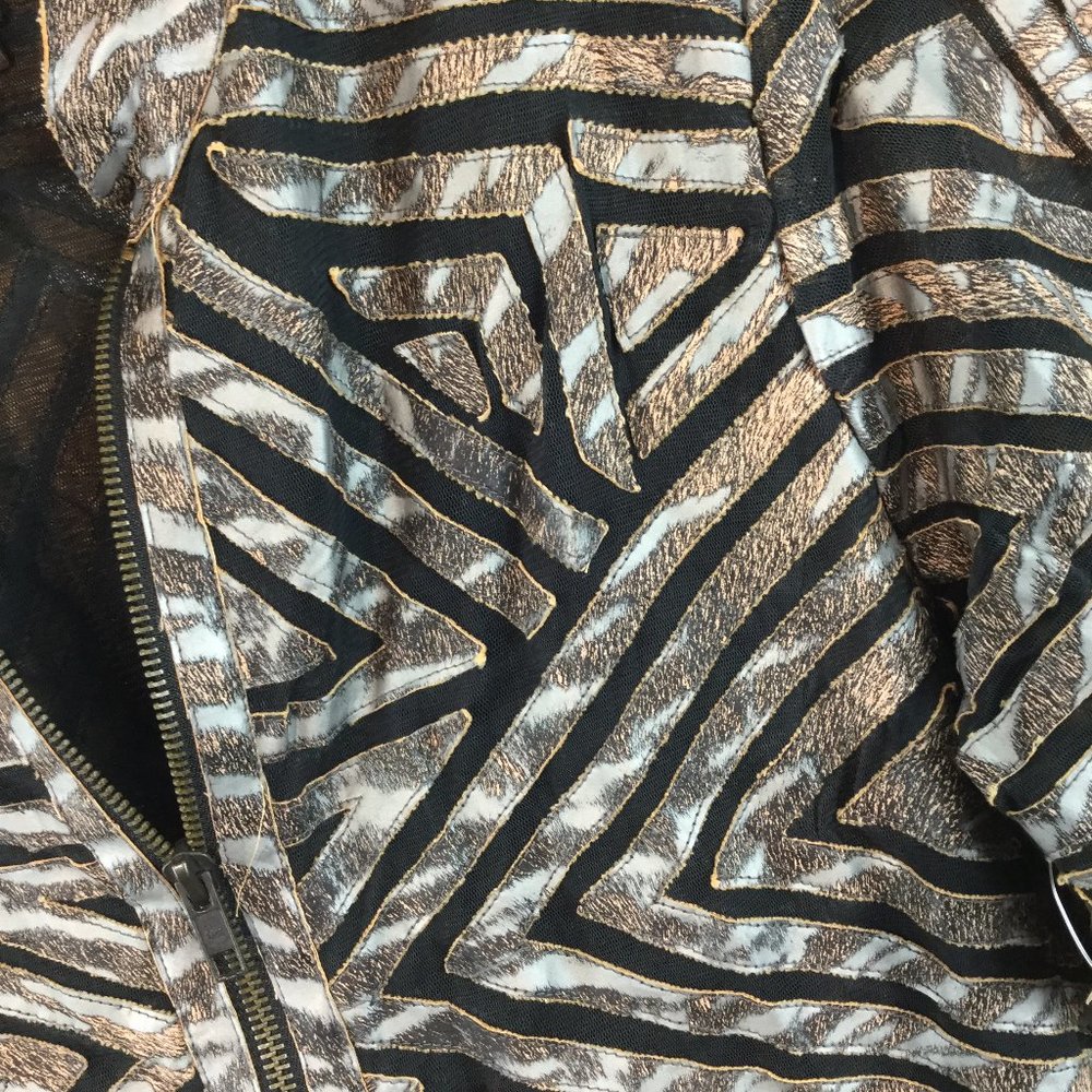 Multiples Nwt Print Zipper Long Sleeves Jacket - image 3